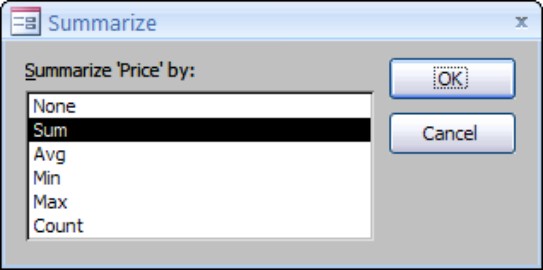 Selecting options to summarize the y-axis numeric field